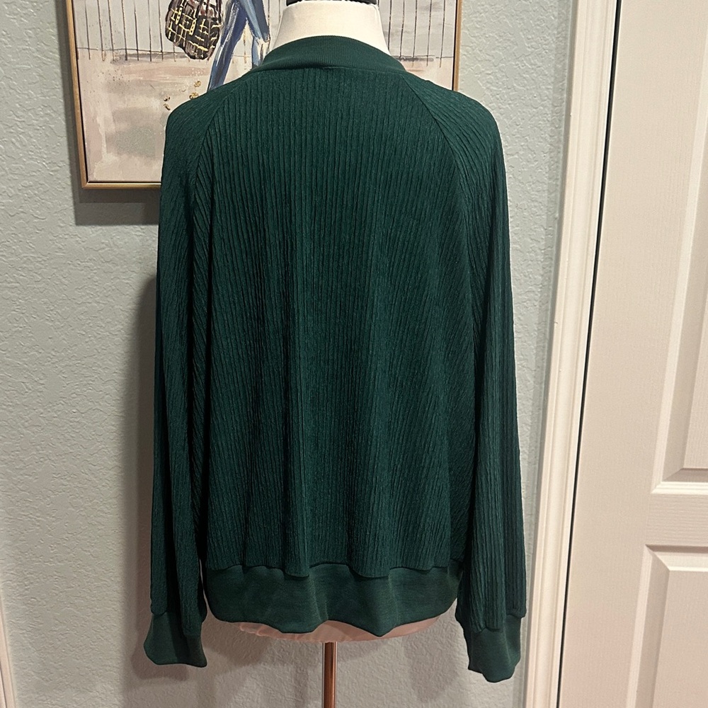 SHEIN Curve Sz 3X Forest Green Ribbed Utility Jacket - Picture 6 of 10
